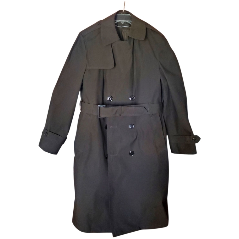 Vintage American Apparel The Perfect Fit Dark Green Trench Coat 38 R